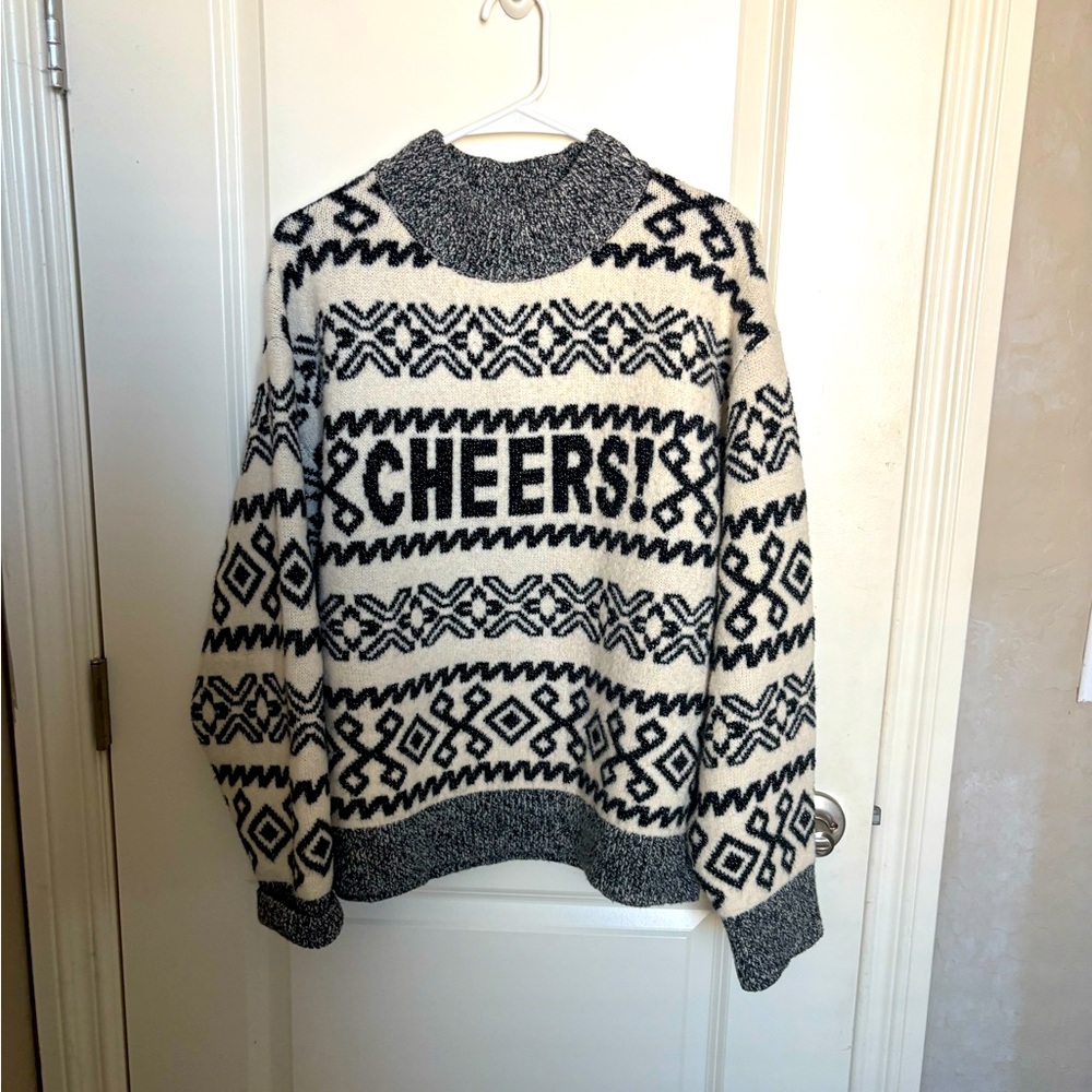 a new day Black and White Patterned Sweater